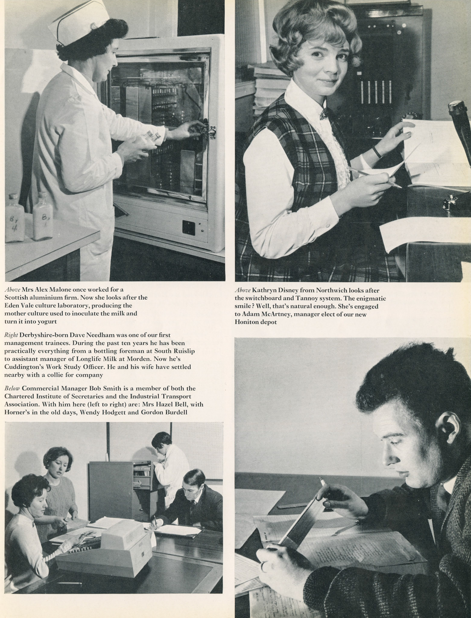 1969 'The world's most modern yogurt factory' from Express News (Alex Malone, Kathryn Disney, Hazel Bell, Wendy Hodgett, Gordon Burdell, Bob Smith, Dave Needham)