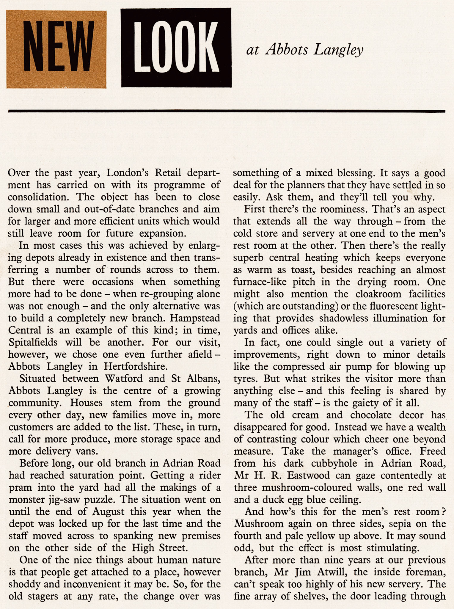 1959 New look for Abbots Langley retail depot