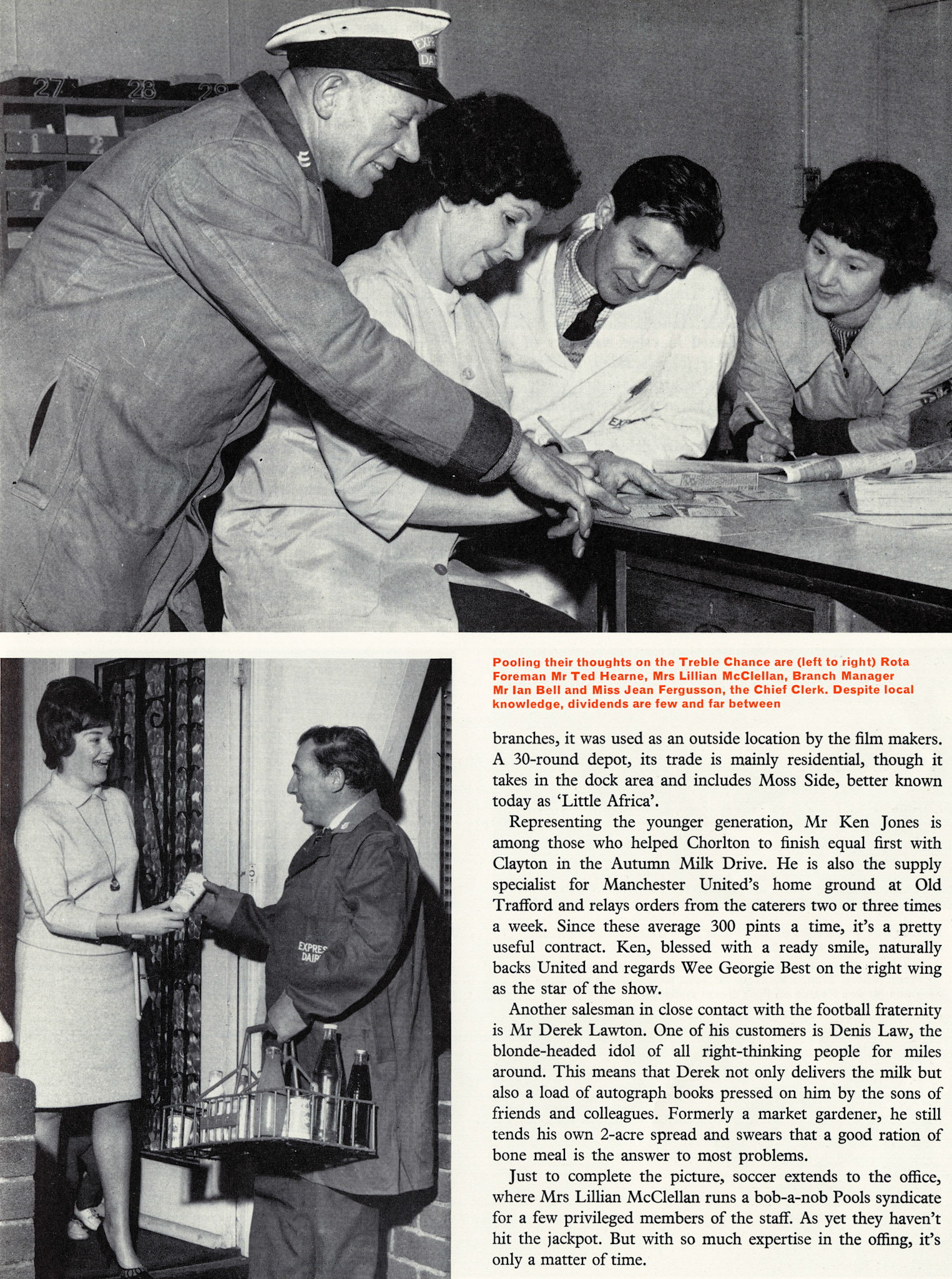 1966 Express connection with Manchester United and other football teams  in the Manchester area. (Courtesy Beryl Purslove)