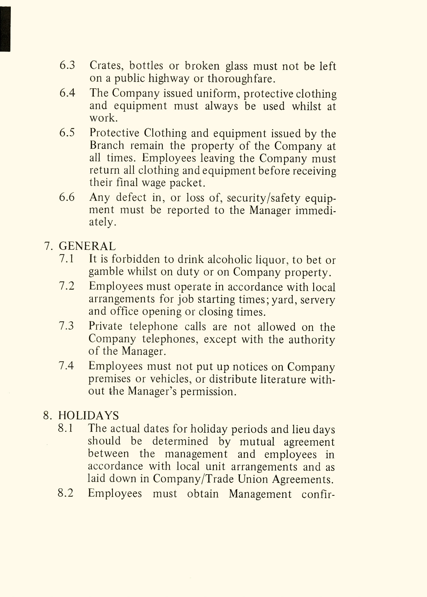 1970's? Procedures &amp; Instructions for Retail Staff, P9 (Express Dairy Tales collection)