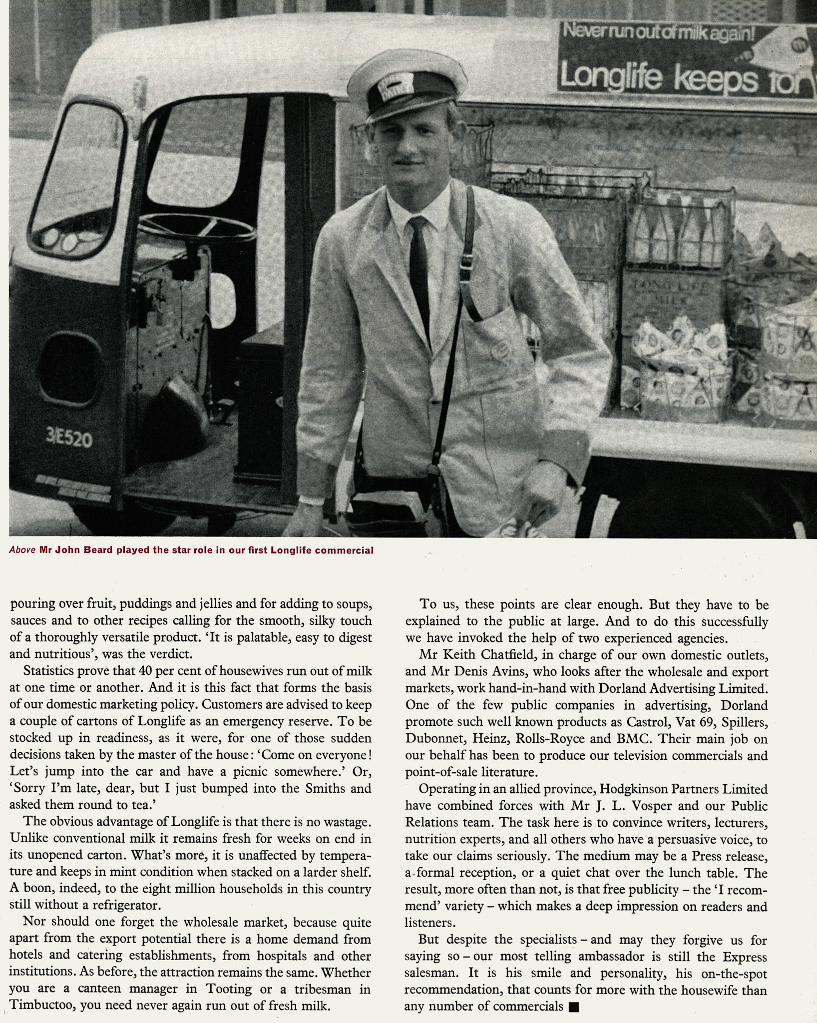 1966 Long Life Milk article (Express News Autumn &amp; Christmas)