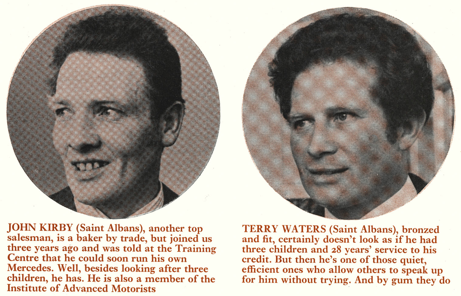 1974 St Albans milkmen John Kirby and Terry Waters. (Express News Summer)