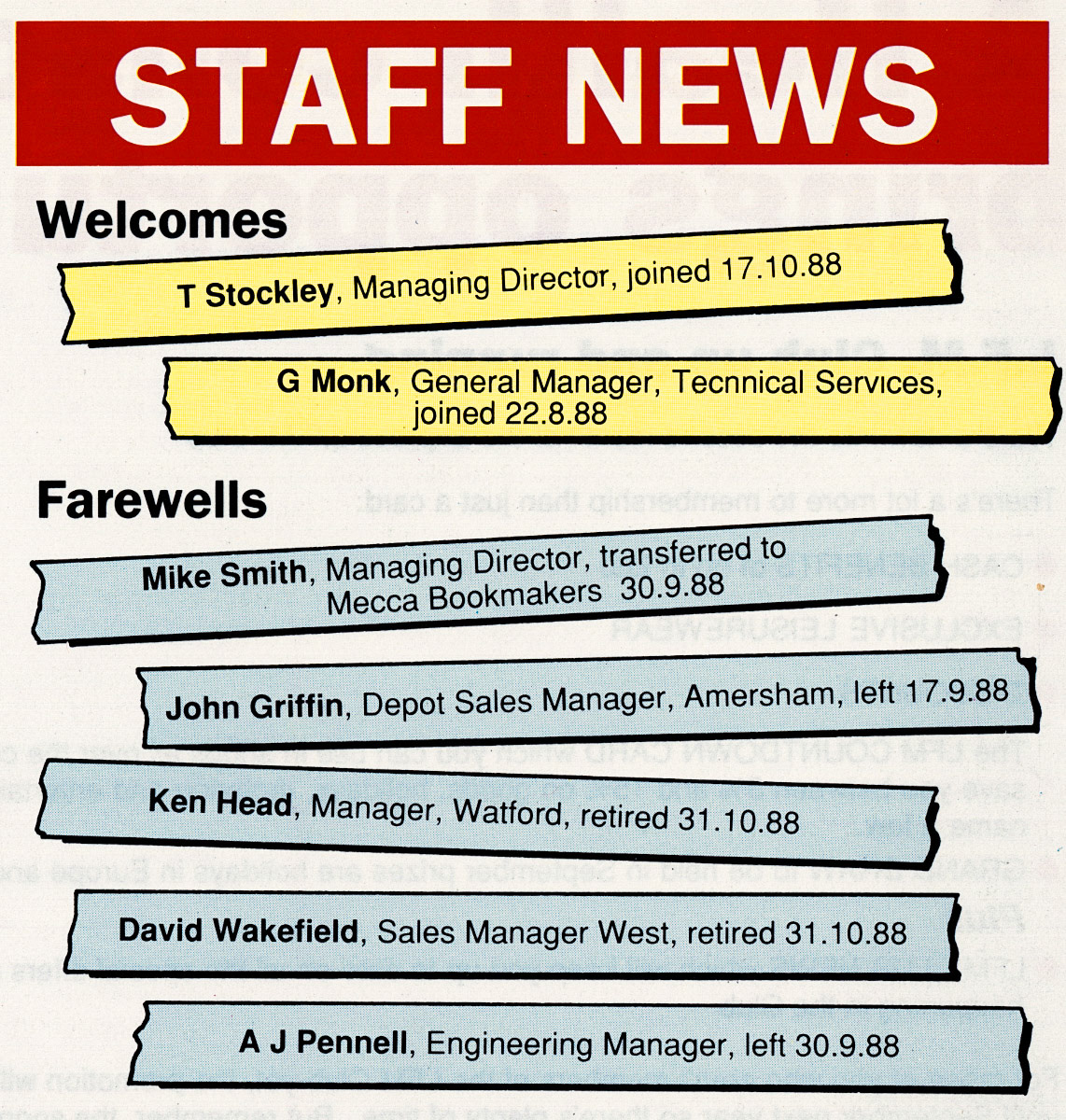 1989 staff joiners and leavers (Tops Magazine-First Edition)