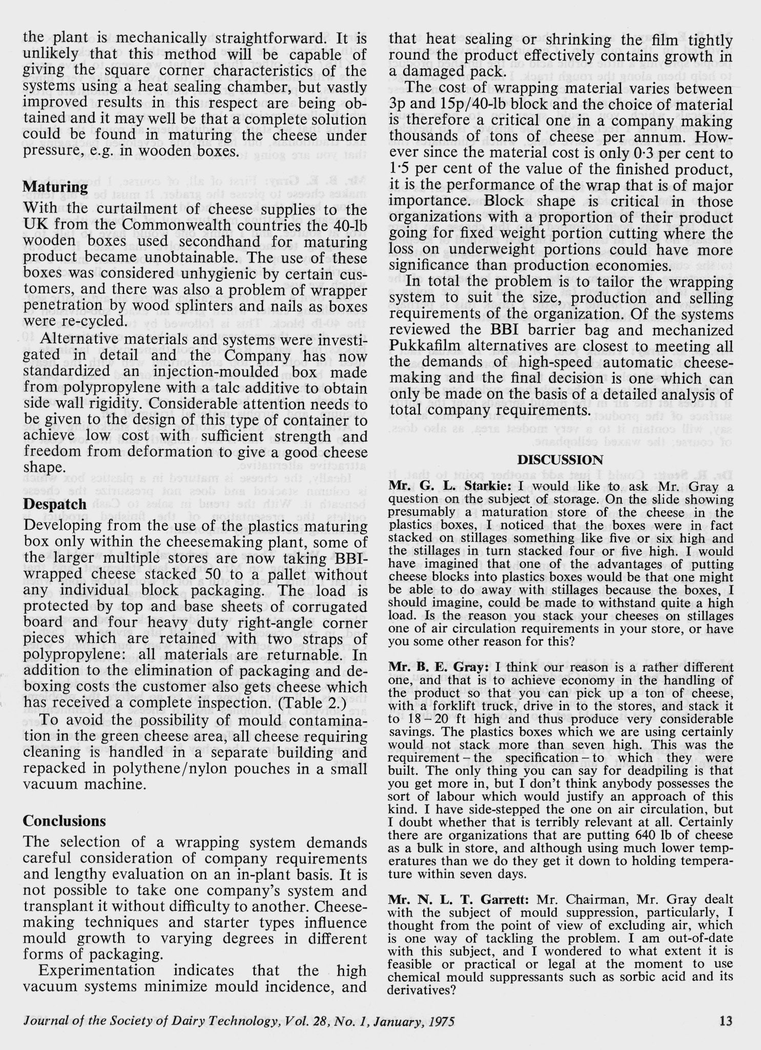 1974 Society of Dairy Technology Conference, Crystal Palace, London - paper presented by Brian Gray as Manufacturing Manager of Express Dairy Foods Ltd (Courtesy Tim Gray)