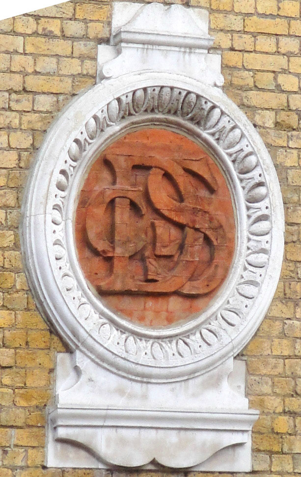 Dairy Supply Company (now Pizza Express) Architect: R.P. Wheelock. 1888. Location: 30 Coptic Street and Little Russell Street, WC1. Courtesy(Photographs and caption by Robert Freidus. Formatting and perspective correction by George P. Landow https://victorianweb.org/sculpture/architectural/92.html)