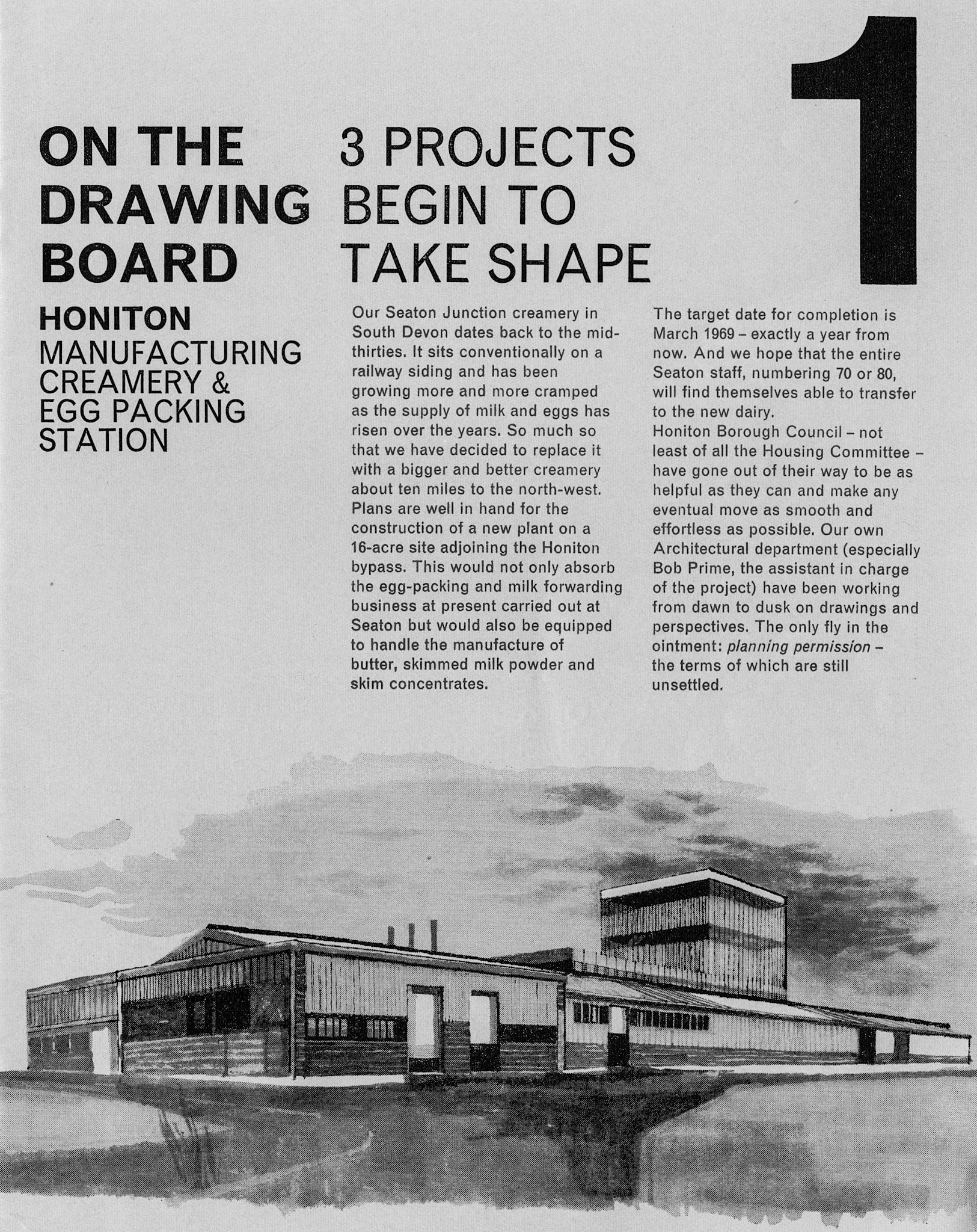 1968 Planning the new creamery at Honiton
