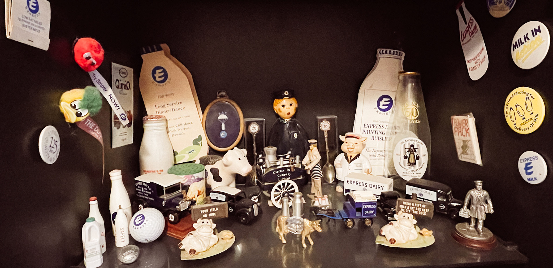 2023 - Brilliant collection of Express Dairy memorabilia, from Beryl Purslove.