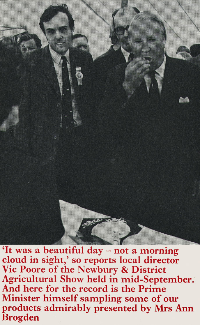 1973 Edward Heath visits the Newbury Agricultural Show, with Vic Poore and Mrs Ann Brogden.  (Express News Christmas)