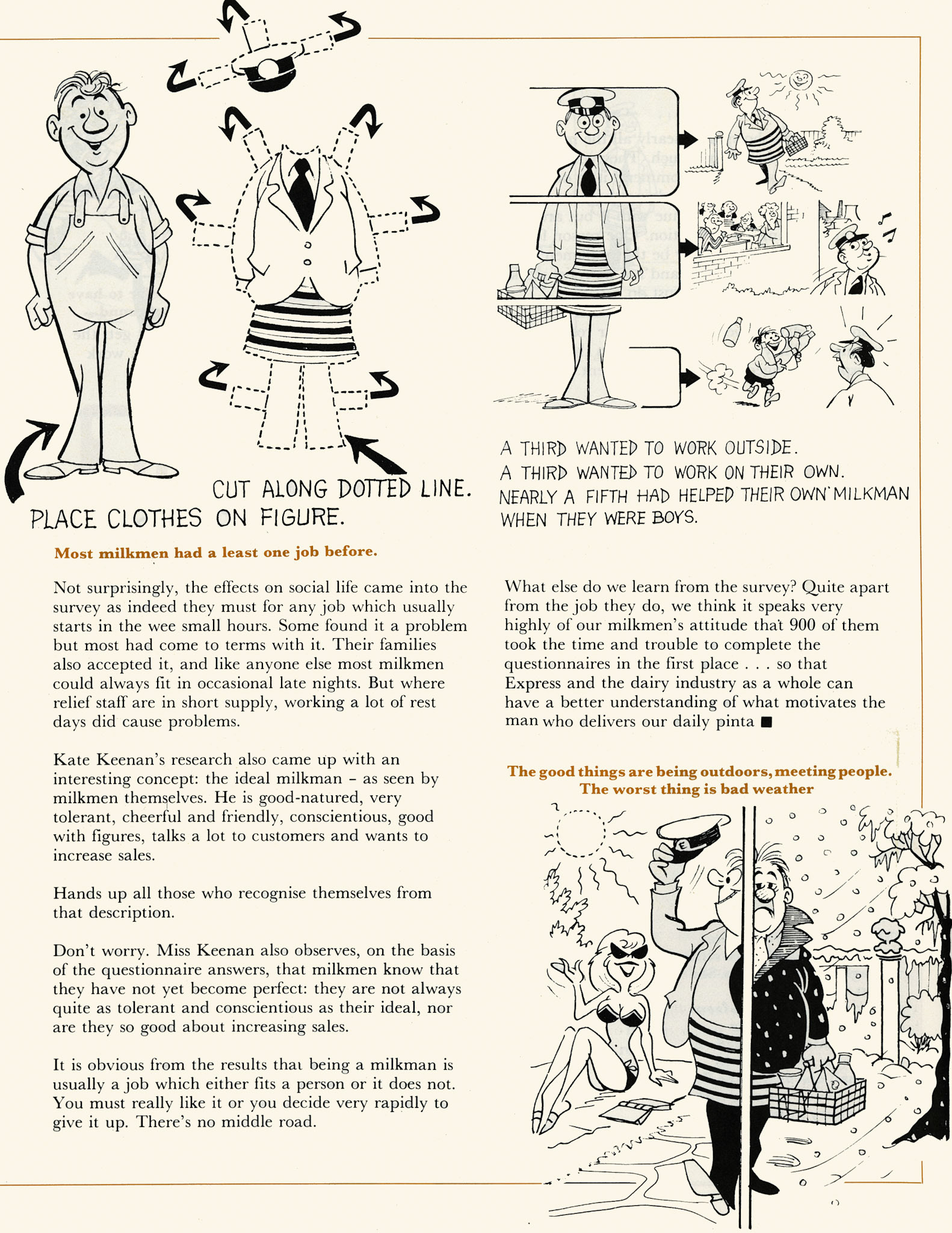 1980 Milkmen's survey results by Miss Kate Keenan from Birkbeck College, London. Page 3 (Express News October)