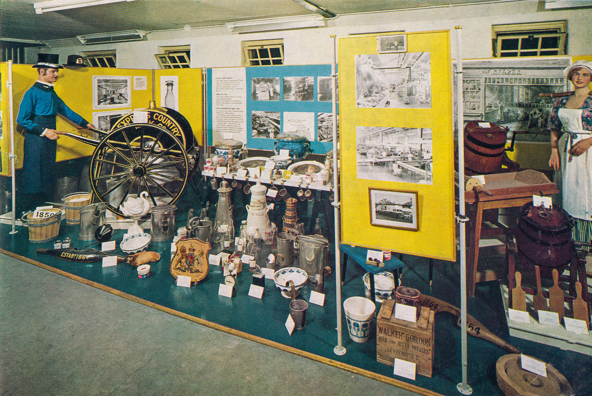1960's? College Farm museum, showing 'Pails, churns and other relics of the past'. (From Express Story 1864 - 1964)
