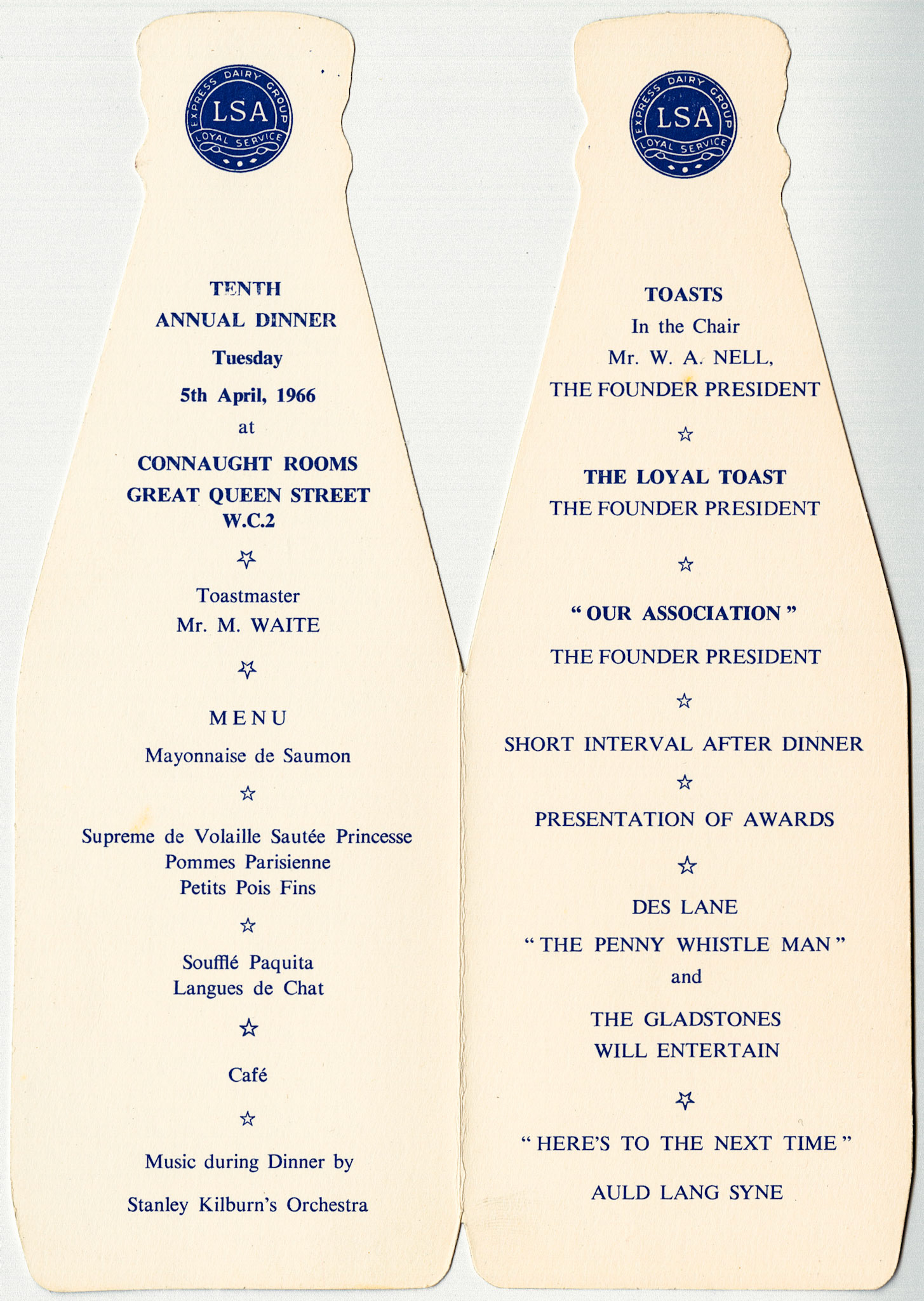 1966 LSA 10th Annual Dinner (Courtesy Beryl Purslove)