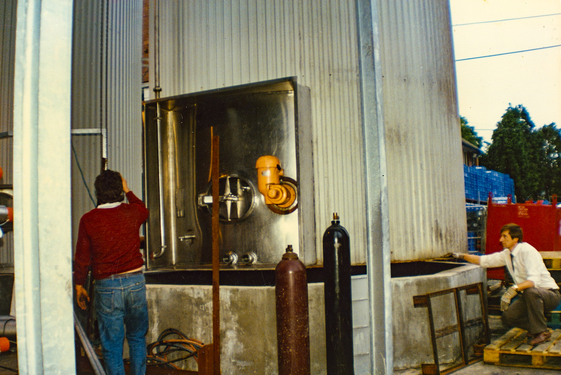 1980s Exeter Processing-silo and milk reception construction. (Pictures by Syd Johnston, presented by his son Ian via Teresa Heal)