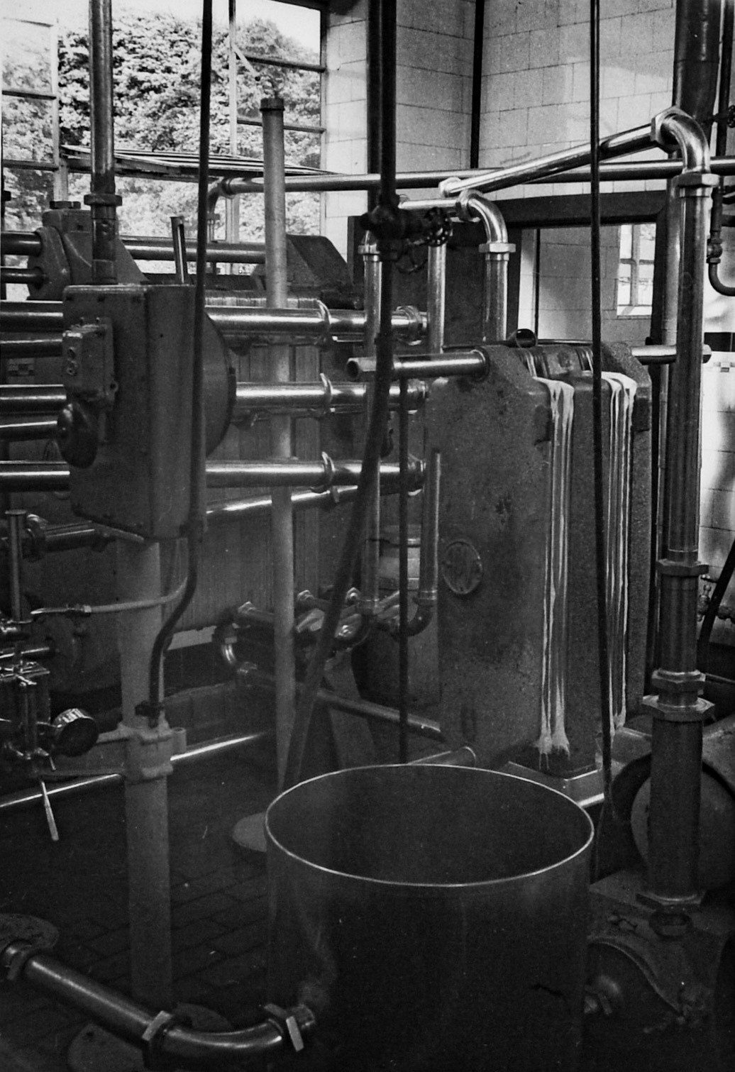 1950's Rowsley Dairy filter plant (Courtesy Derbyshire Record Office, donated in March 1985; they had previously belonged to the donor's father, who was an electrical engineer with the dairy.)