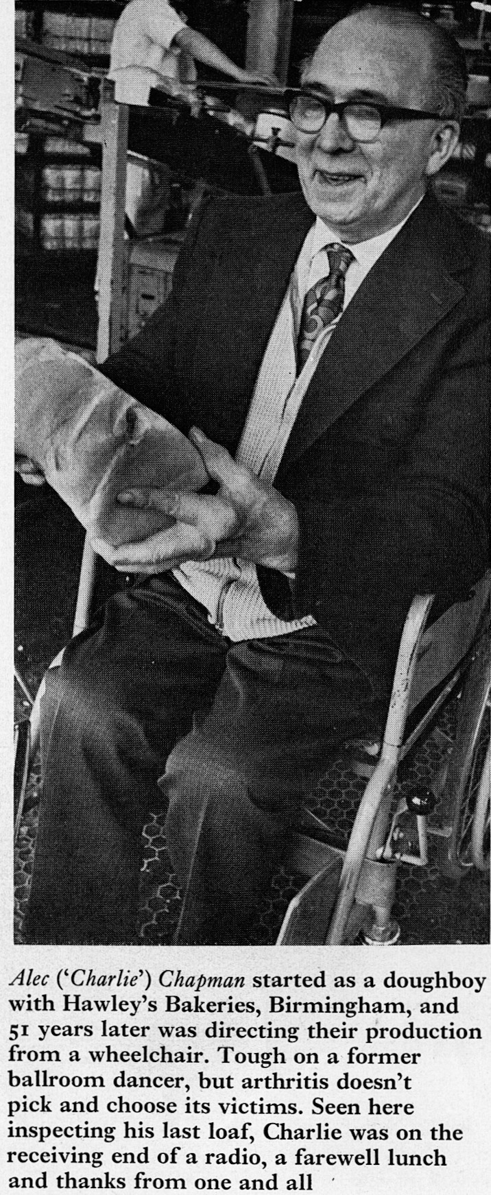 1974 Alec Chapman retires from Hawley's Bakeries in Birmingham