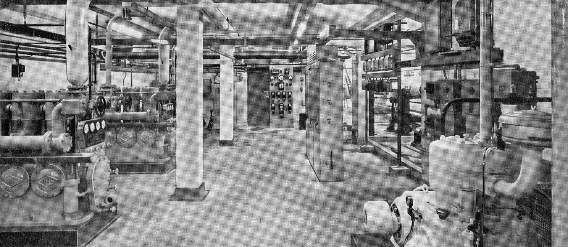 1957 Hammett's Dairies brochure extracts-refrigeration plant room.  (Courtesy Michael Mitchell)