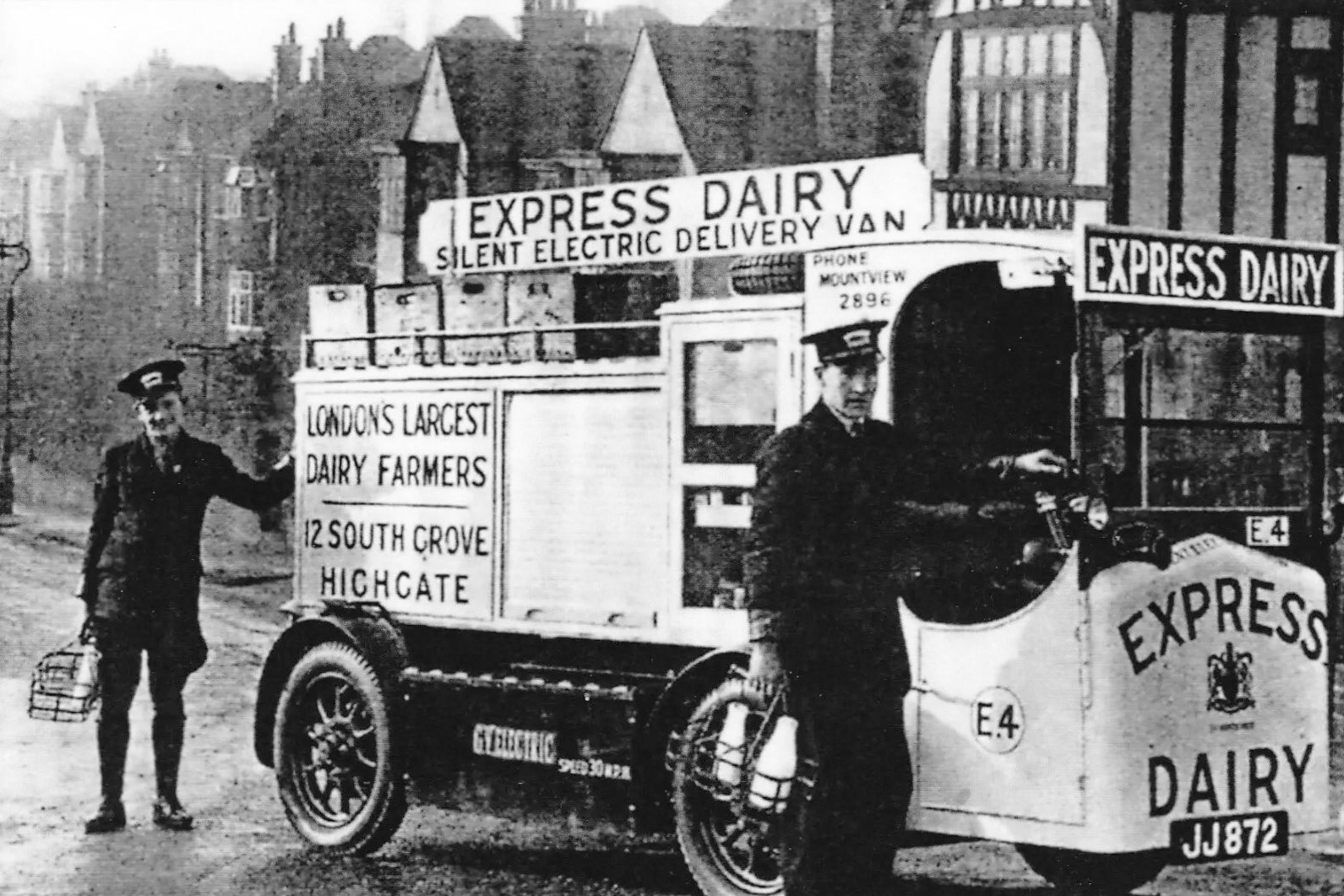 1920's Highgate early electric milk float JJ 872. (Courtesy Thelonious Monk)