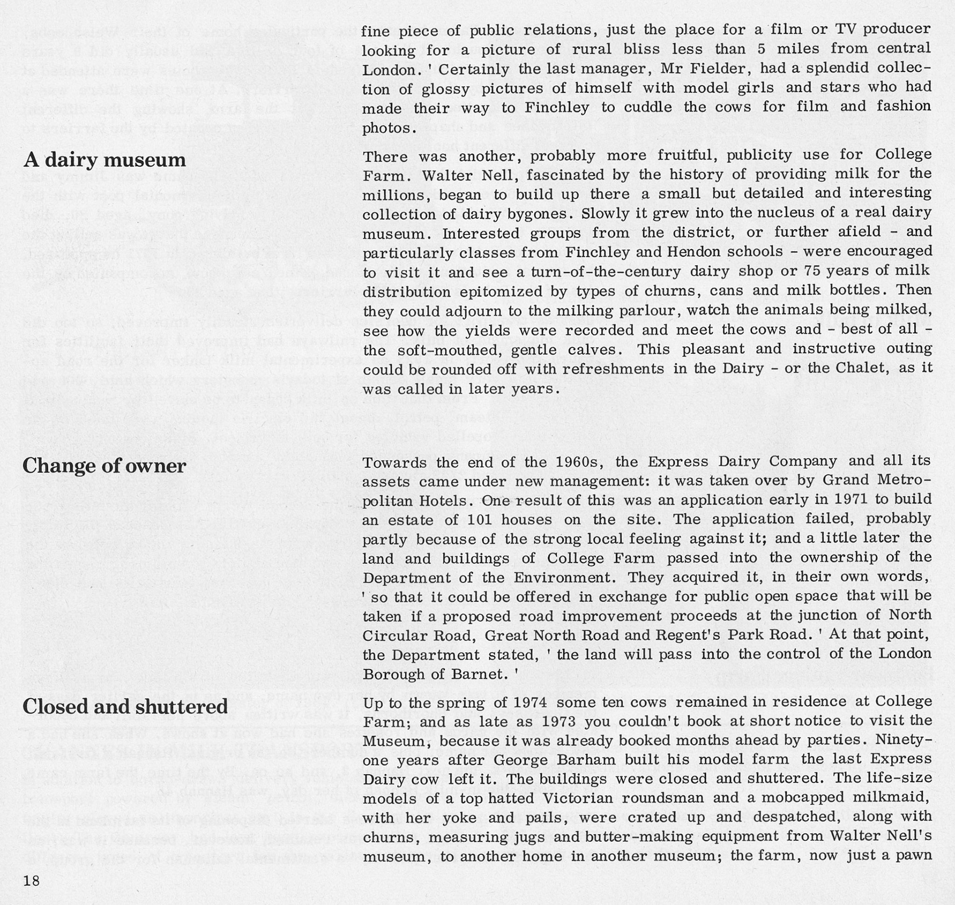 1983 Milk for the millions - Brigid Grafton Green, Barnet Libraries Local History Publications