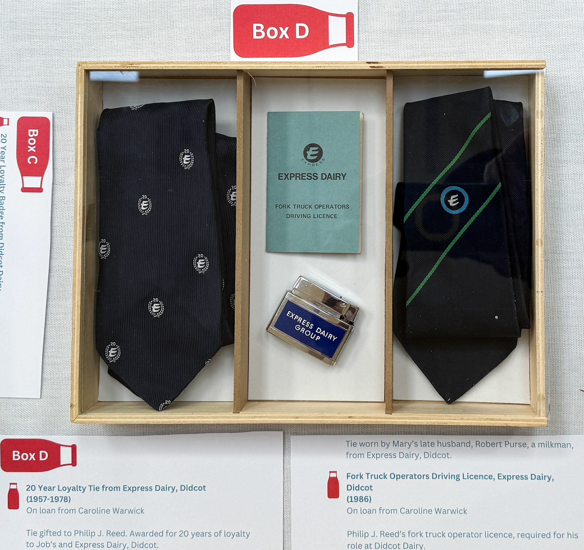 Exhibits from the Exhibition. (Didcot Dairy Exhibition 2024, Cornerstone Arts Centre)