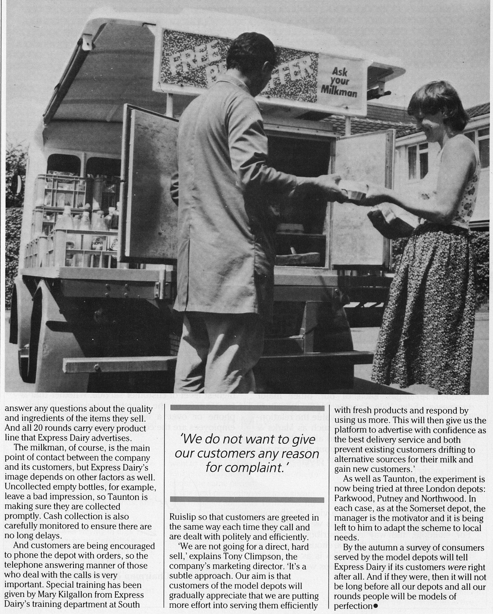 1986 John Graydon, milkman