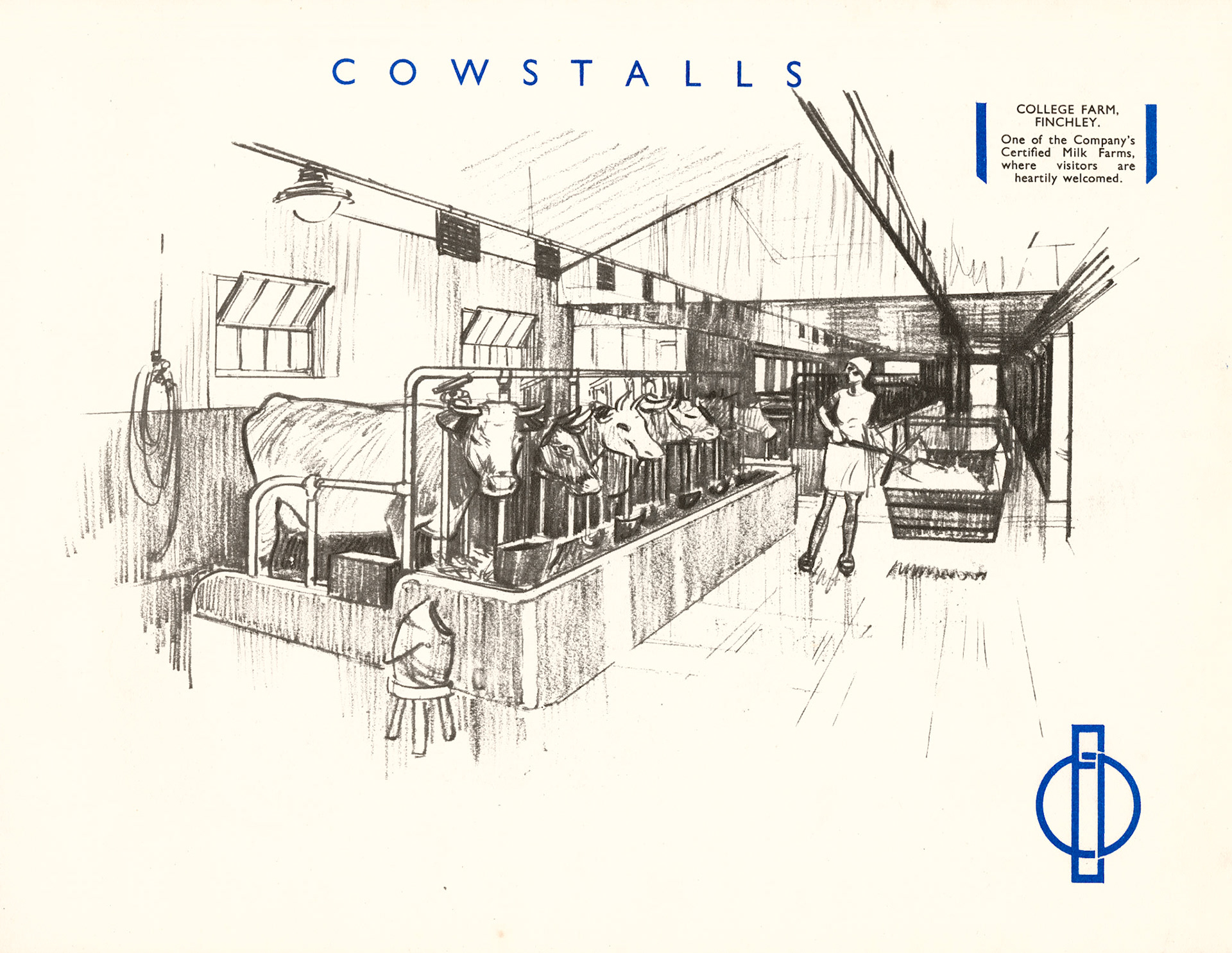 1930 Cricklewood Opening Brochure-Cow Stalls (Courtesy Paul Luke)