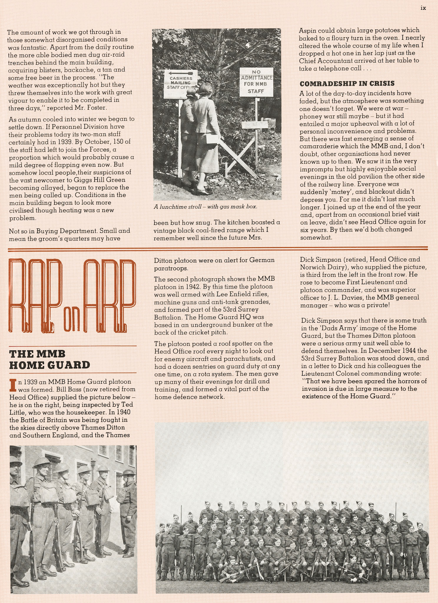 1983 Milmarbo Memories at 50 years (Insert in MMB Magazine, Sept-Oct, courtesy Andy Wallis)