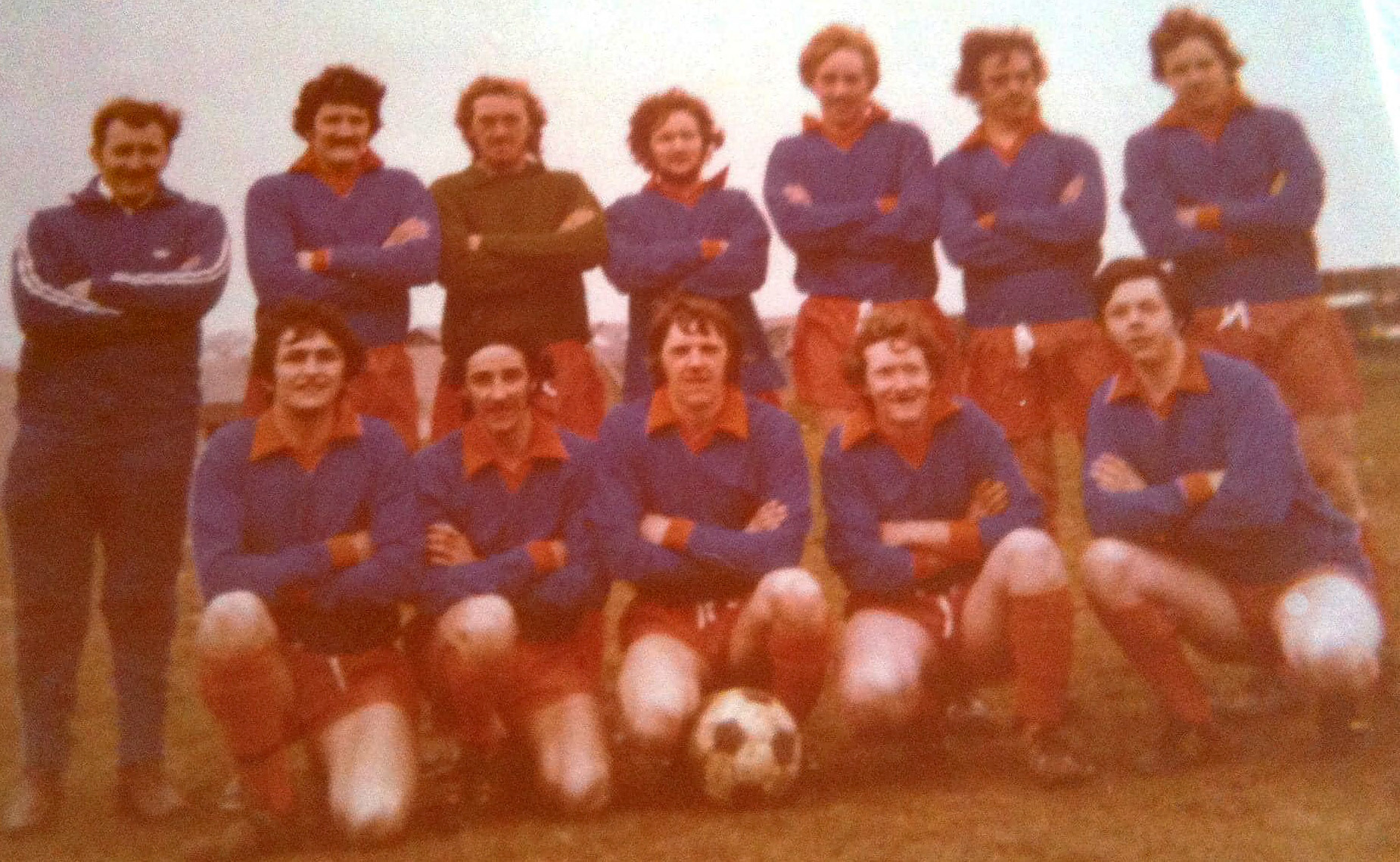 1970's? Fiona Eggleston comments "Appleby lads! Some good hairstyles amongst them lol, can anyone remember the dates?". Liz Whitley adds "I was at College (Seale Hayne) with Derek Iles who went to Express and I’m wondering if that is him in the second photo, with very red hair and a beard?". Fiona Eggleston replies "That is Roly JHad on the back row and Stephen Stephen 'Sd' Brakewell on the front". Alan Gillespie adds "Derek ended up at North Tawton, after that I'm not sure. I went to Appleby as part of my Seale Hayne course work experience 1976. I recognise Alan Purdom, and the goalkeeper was Eddie Robinson."(Courtesy Fiona Eggleston)