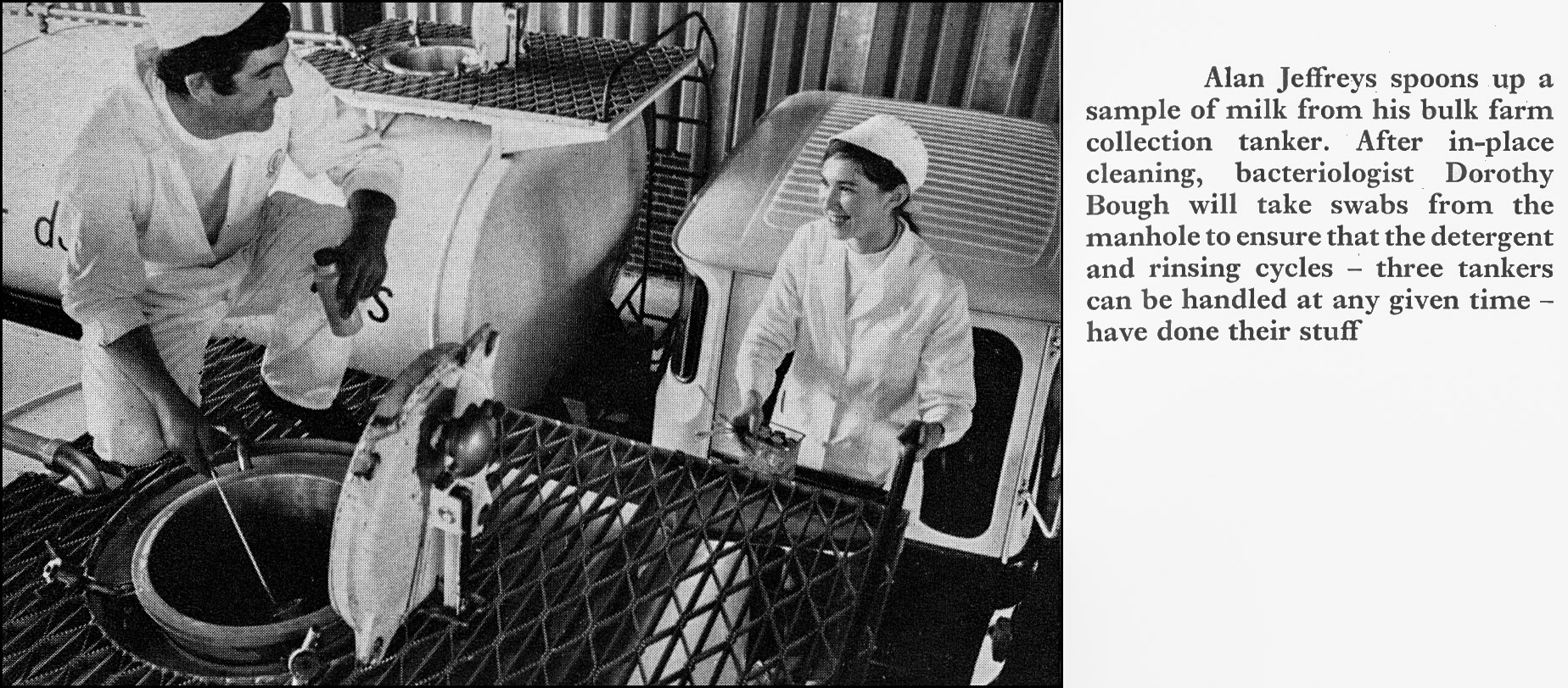 1969 Honiton Creamery, with Alan Jeffreys and Dorothy Bough. (Express News Christmas)