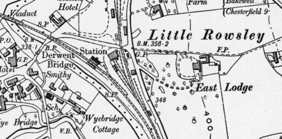 1930's Express Dairy Rowsley. Map showing rail lines in the village - Express is to the right of the Station - with its own sidings for milk tankers. (Courtesy Alan Salt)