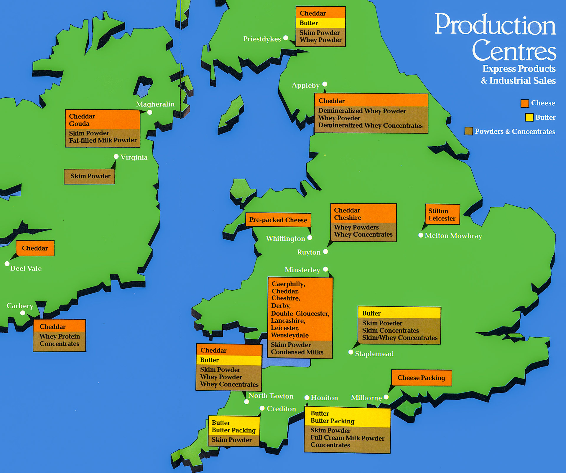 1978 Express Products Production Locations