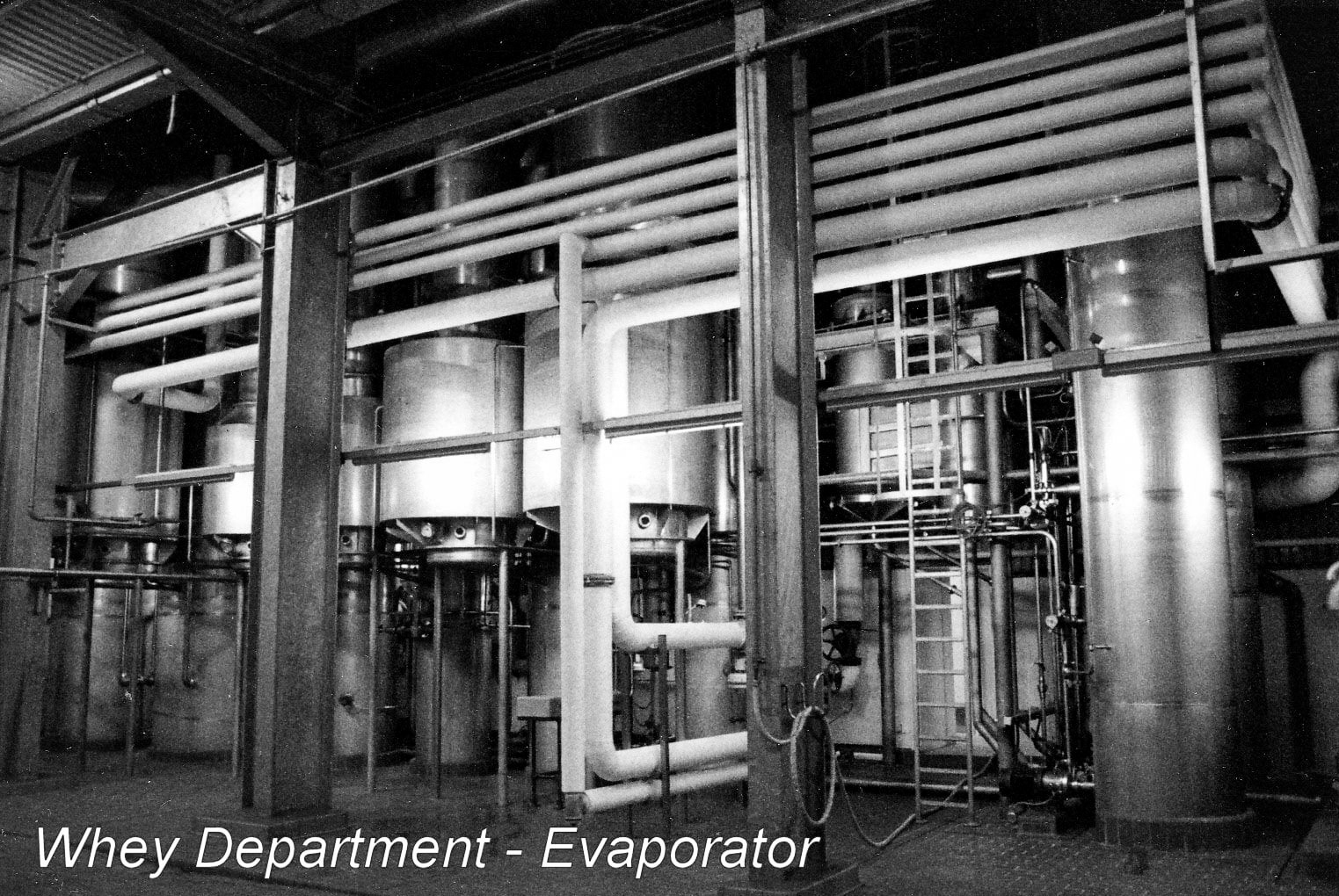 1990's Ruyton Creamery plant - Whey Evaporator, taken by Stephen Graves who worked in the Maintenance Department. (Courtesy Stephen Graves, Ruyton Revisited FB Group)