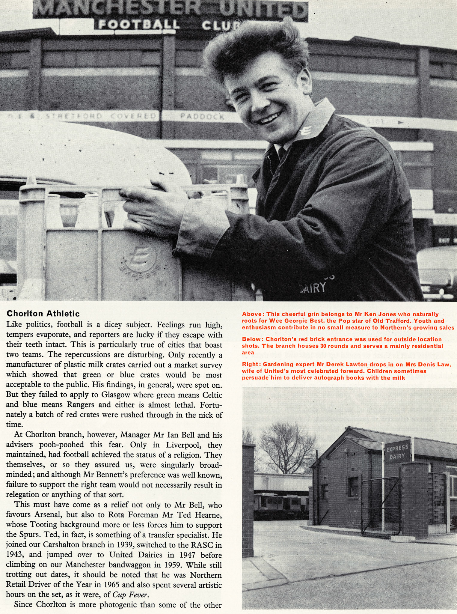 1966 Express connection with Manchester United and other football teams  in the Manchester area. (Courtesy Beryl Purslove)