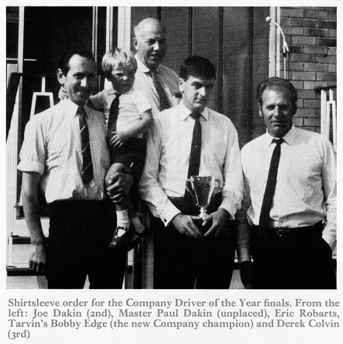1971 Company Lorry Driver of the Year with Joe Dakin and his son Paul, Bobby Edge and Derek Colvin