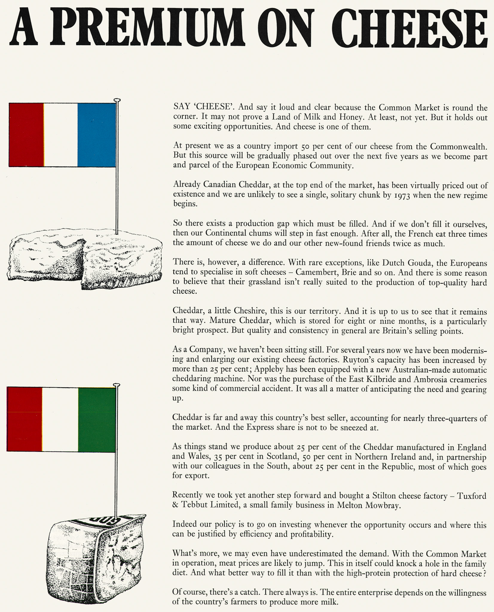 1972 Cheese consumption statistics. (Express News Spring)