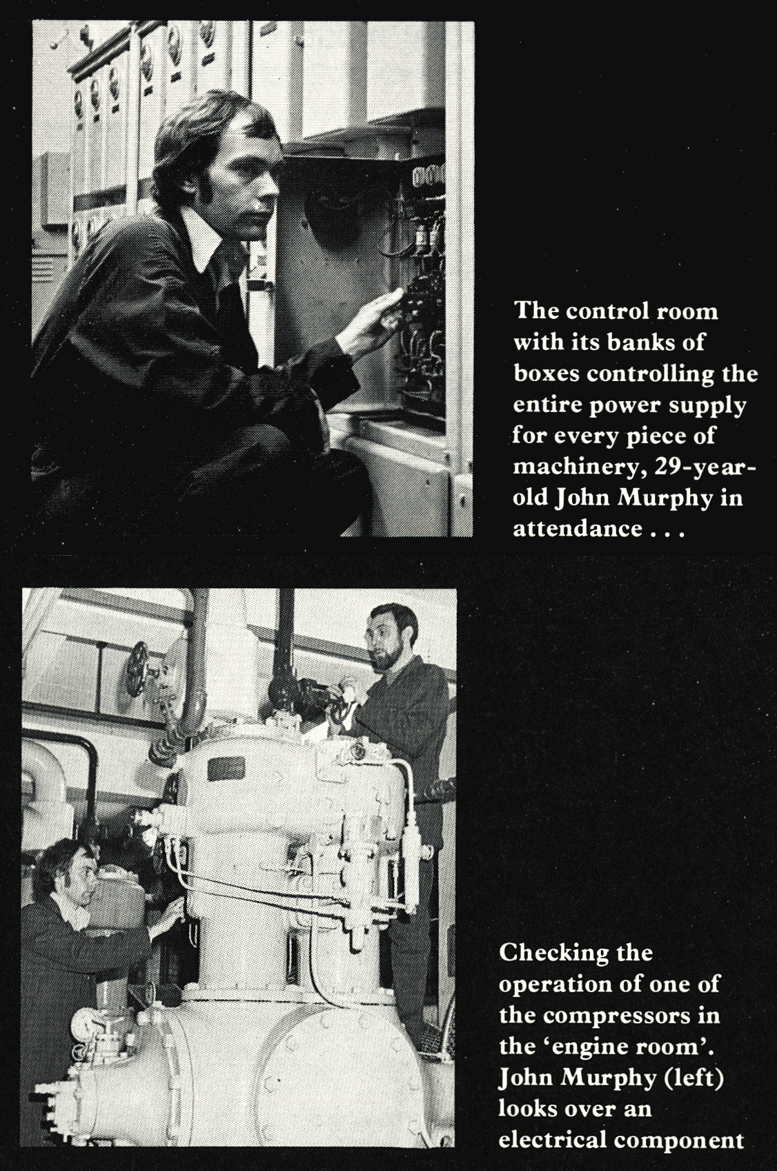 1977 South Morden fitter John Murphy on night shift.  (Express News Christmas)