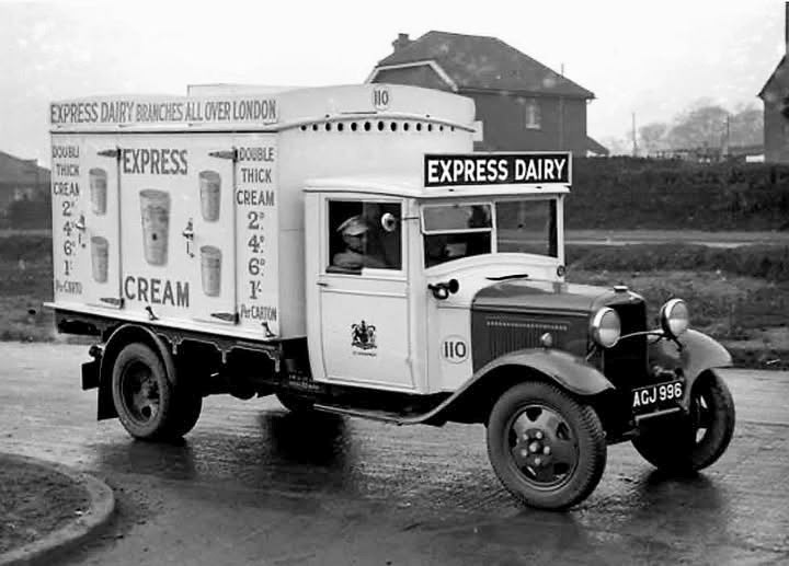 1930's? Early delivery van/ truck AGJ 996 (Courtesy Express Dairy Memories)