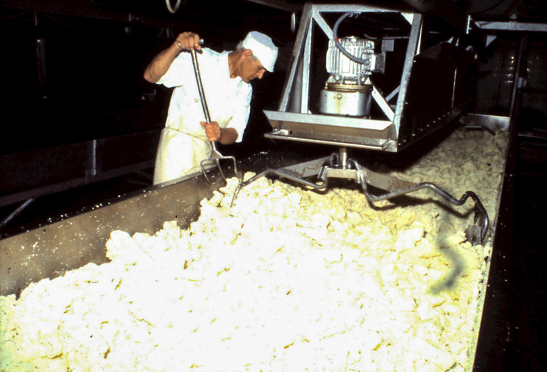 1970's/ early 1980's. Appleby cheese making. (Courtesy and comments by David Rooke)