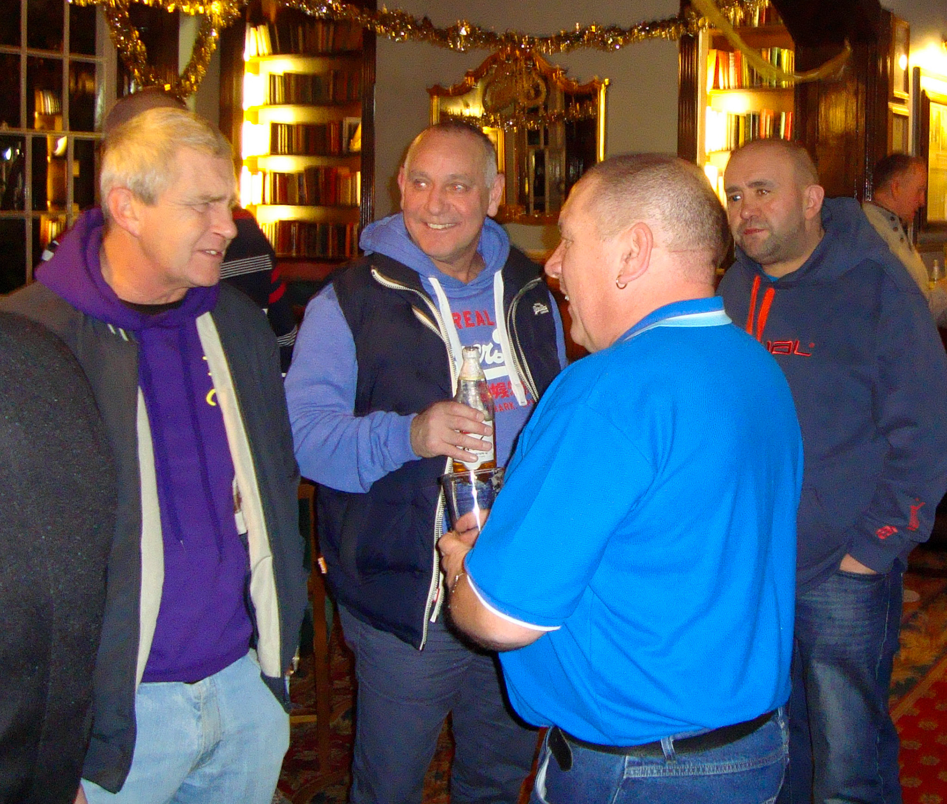2015 Exeter Staff Reunion. Jimmy Reid identifies, L to R: Paul Harris, Graham Cann, Jim Gregory and Adrian Jones in the foreground. (Courtesy Phillip Budd)
