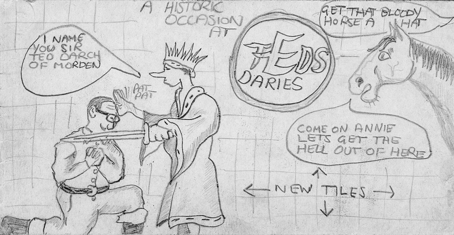 1980 cartoon following Princess Anne's visit