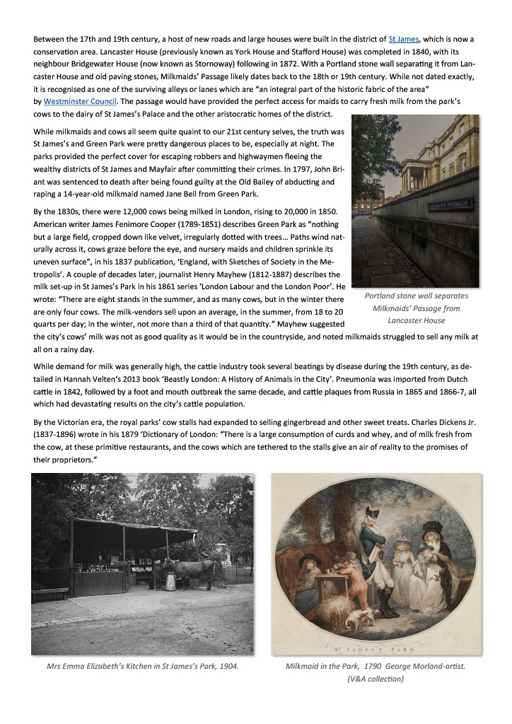 1800's Forgotten milkmaids and cows of St James’s and Green Park (EDT)