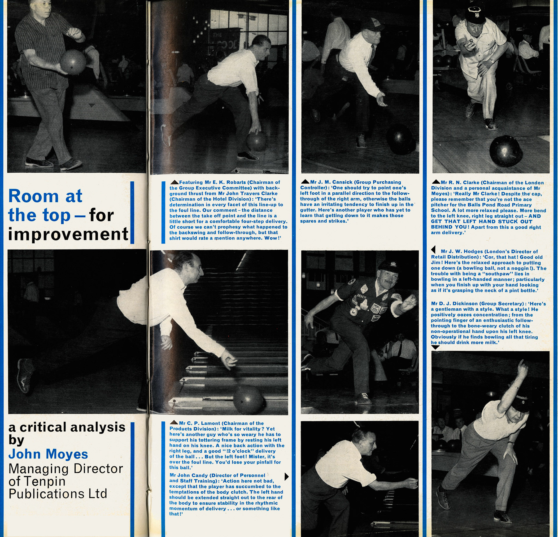 1965 Alf Nicholson organised a Directors and Managers Ten Pin Bowling competition at Wembley. (Express News Summer/Autumn)