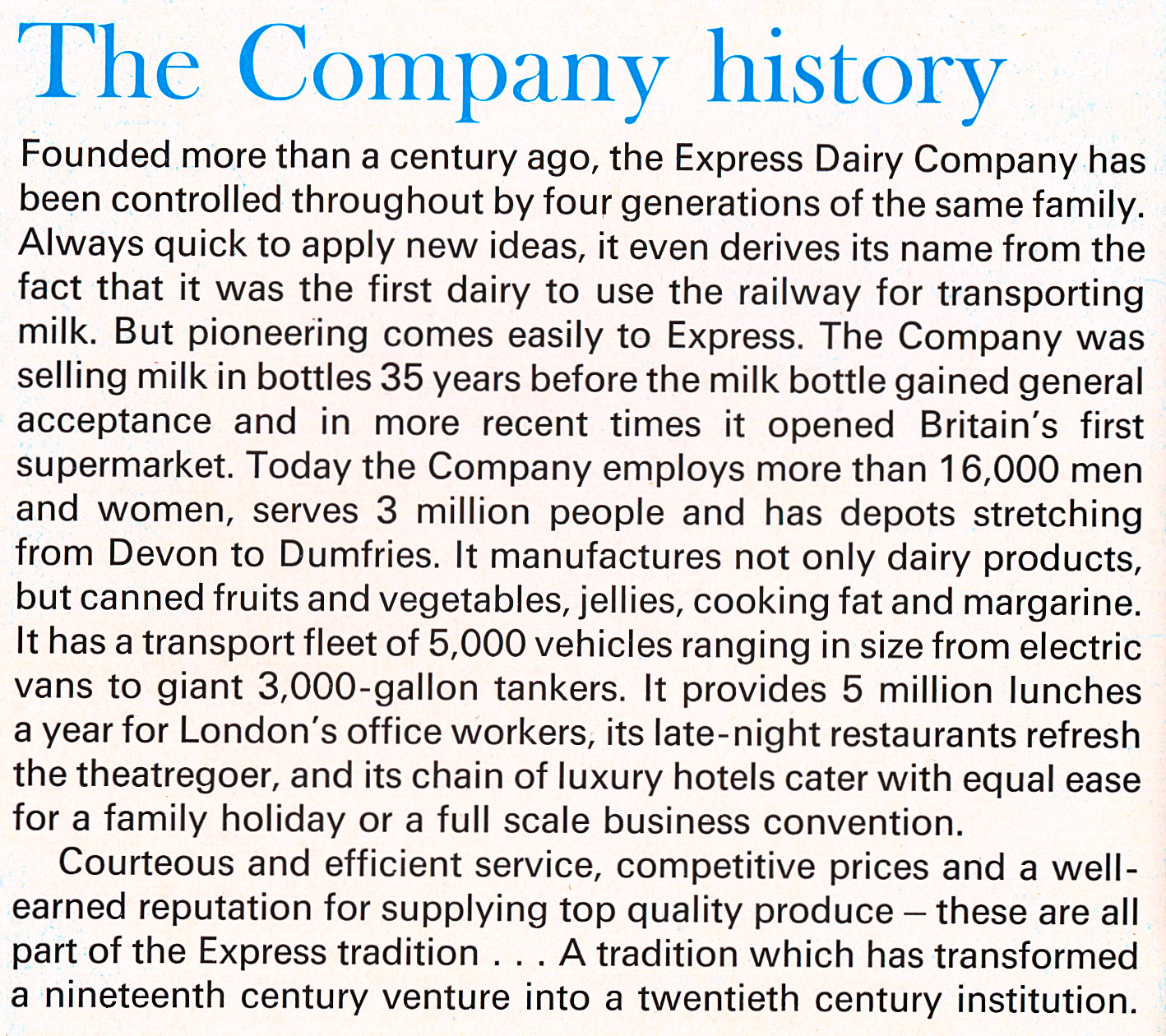 1964 'Expressly for you' customer leaflet (Courtesy Dave Fane)