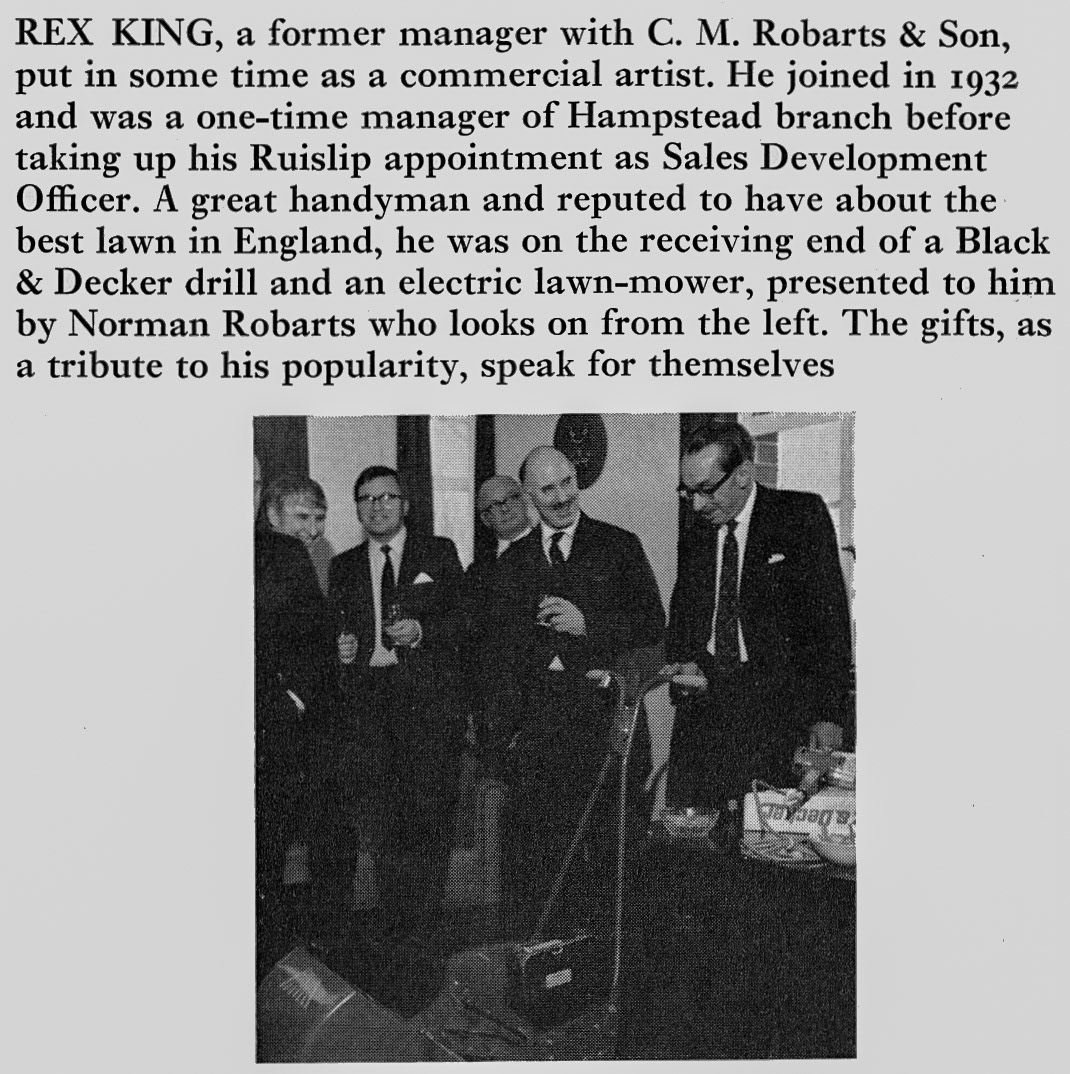 1971 Ruislip Sales Development Officer Rex King retires after 39 years. (Express News Spring)