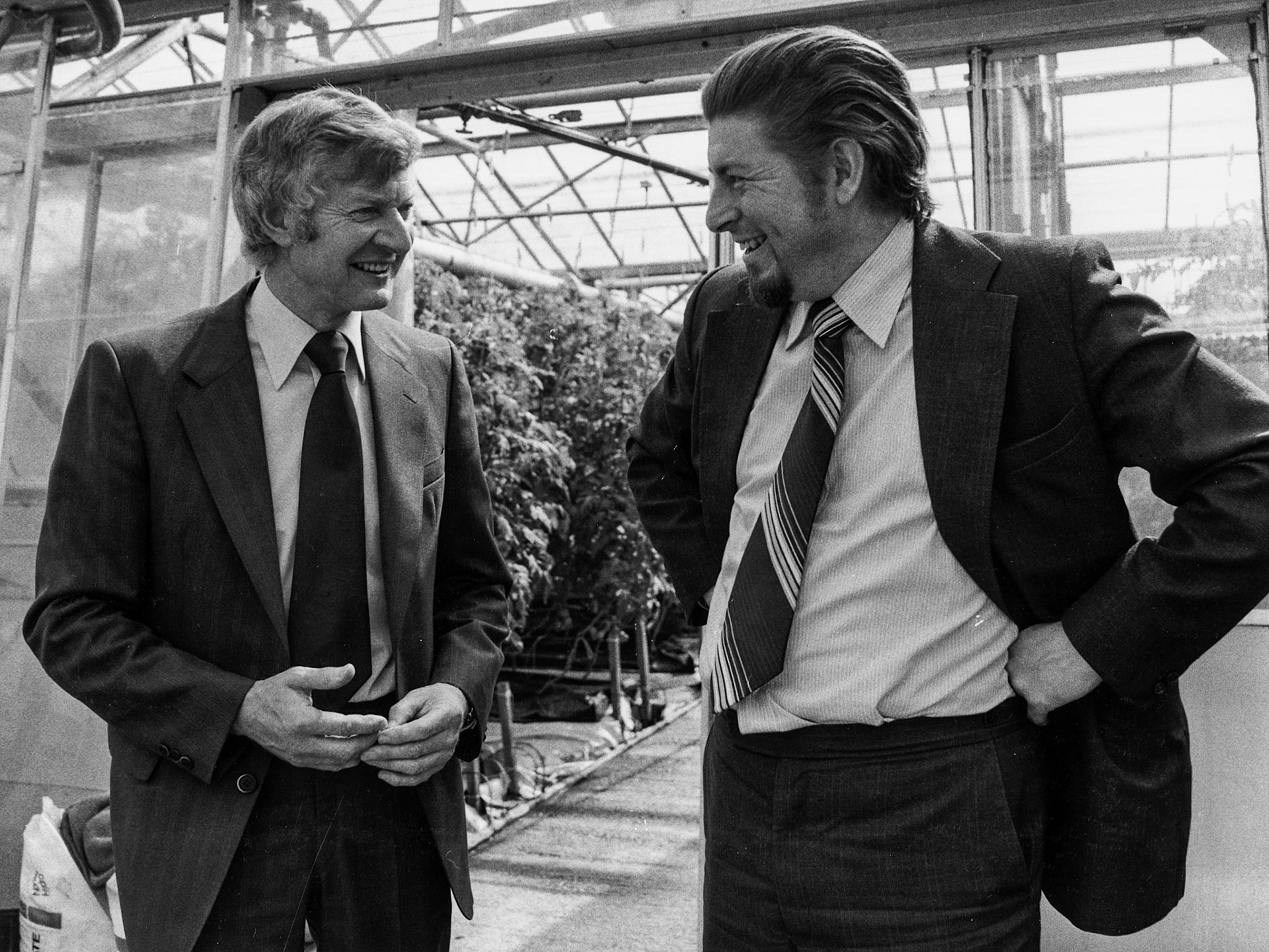 1979 Exel Project at Drax. BRIAN GRAY (Express Foods Director) with Malcolm Taylor (CEGB) (Courtesy Tim Gray)