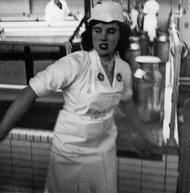 1953 Minsterley Cheese Room beauty - Ben Samuels identifies Doreen Bailey nee Jones. (Courtesy Joe Lyons)