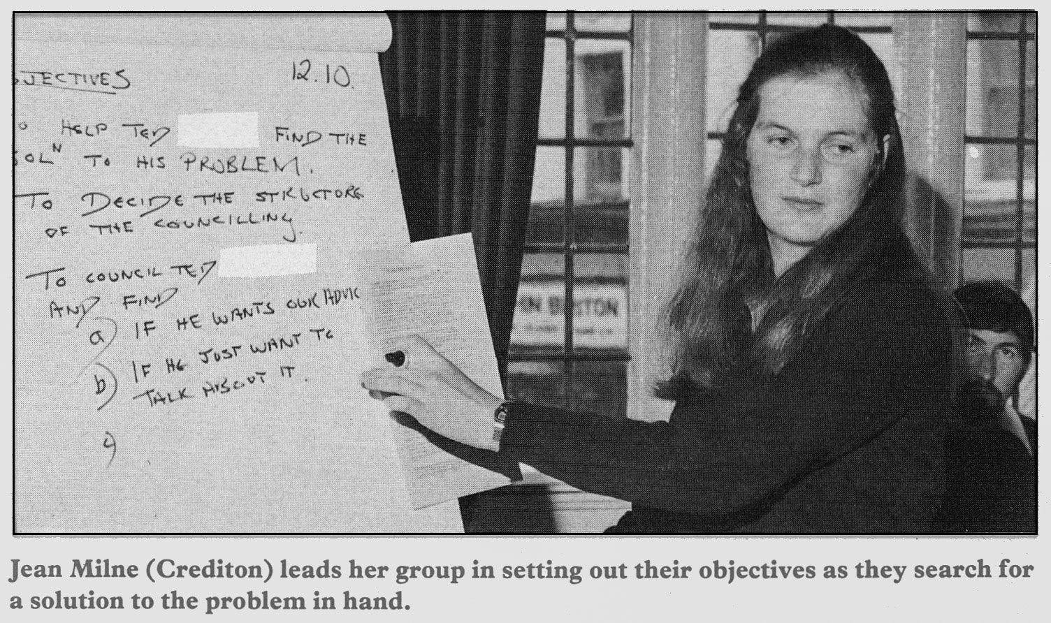 1980 Management Training at the Hind Hotel, Wellingborough. Jean Milne from Crediton. (January Express News)