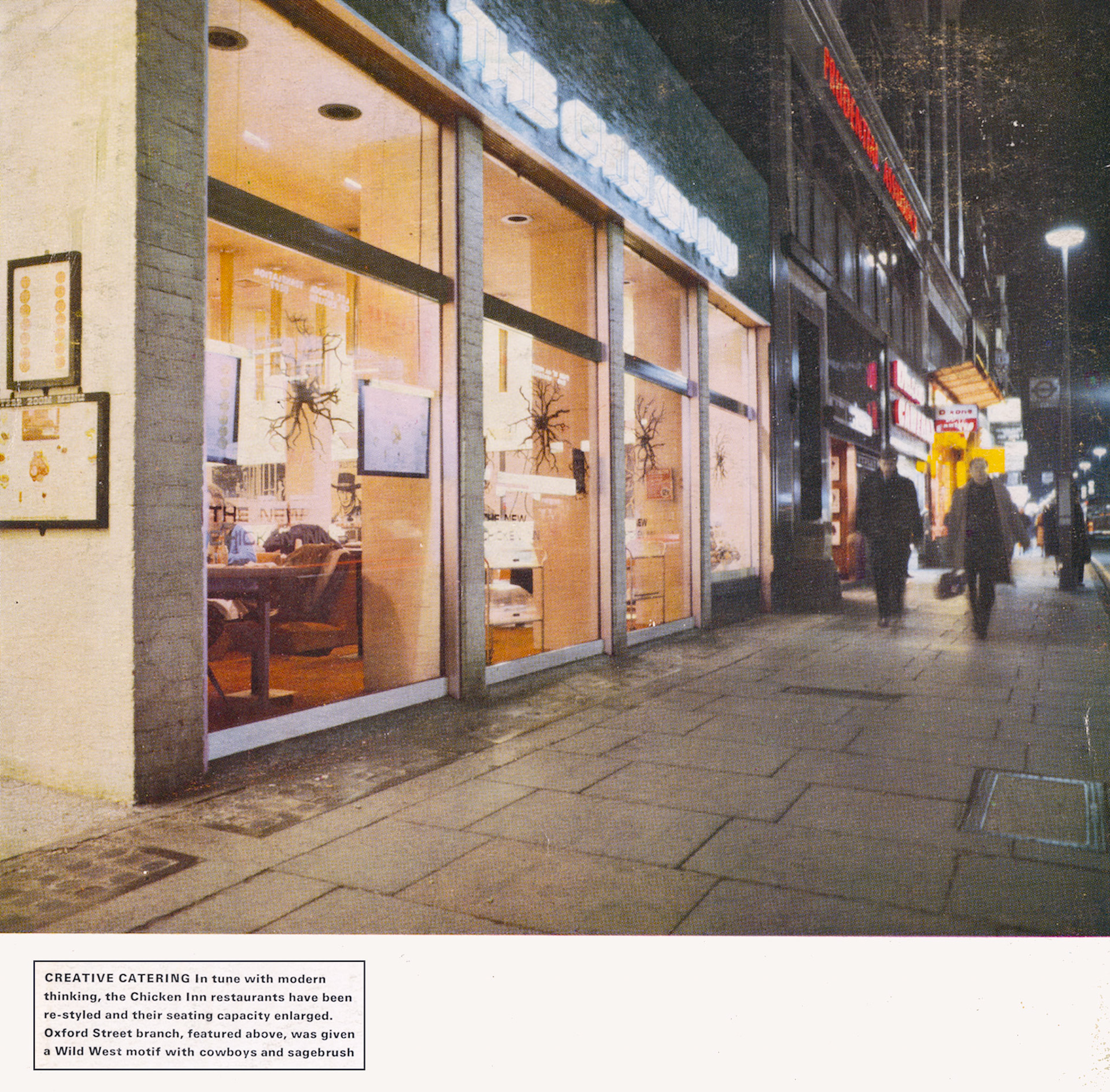 1966 Back Cover-Oxford Street Chicken Inn restaurant.(Express in 1966 Brochure, courtesy Paul Luke)