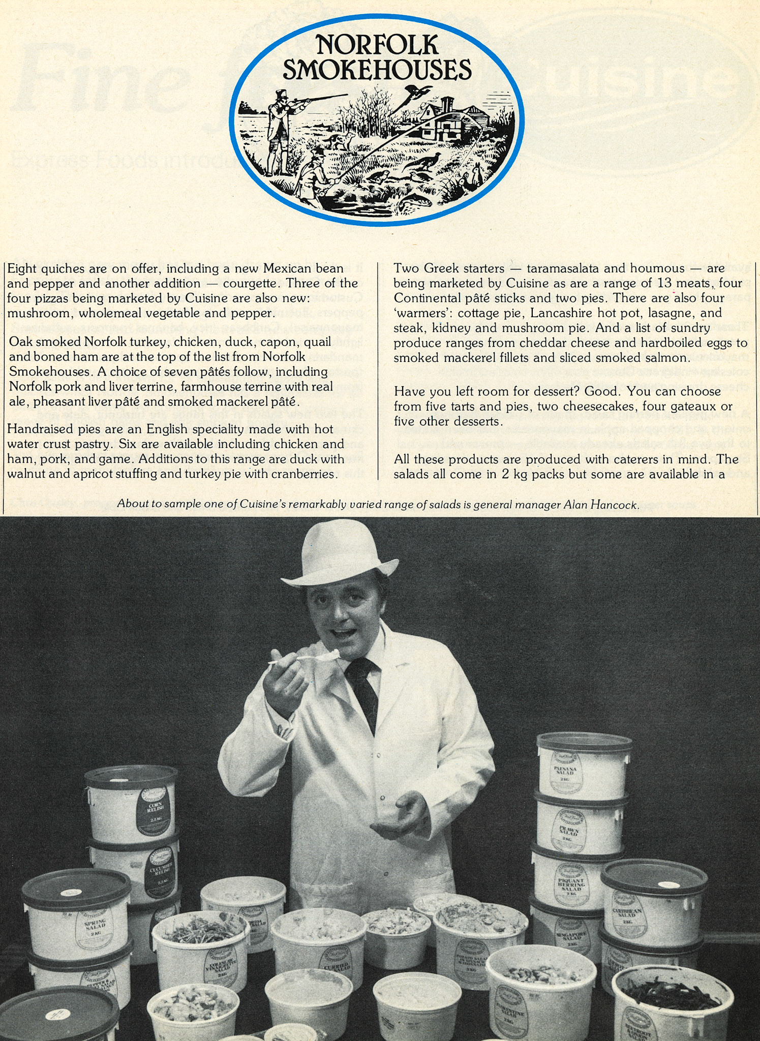 1982 Express Cuisine launches new products from Littleglade and Norfold Smokehouses