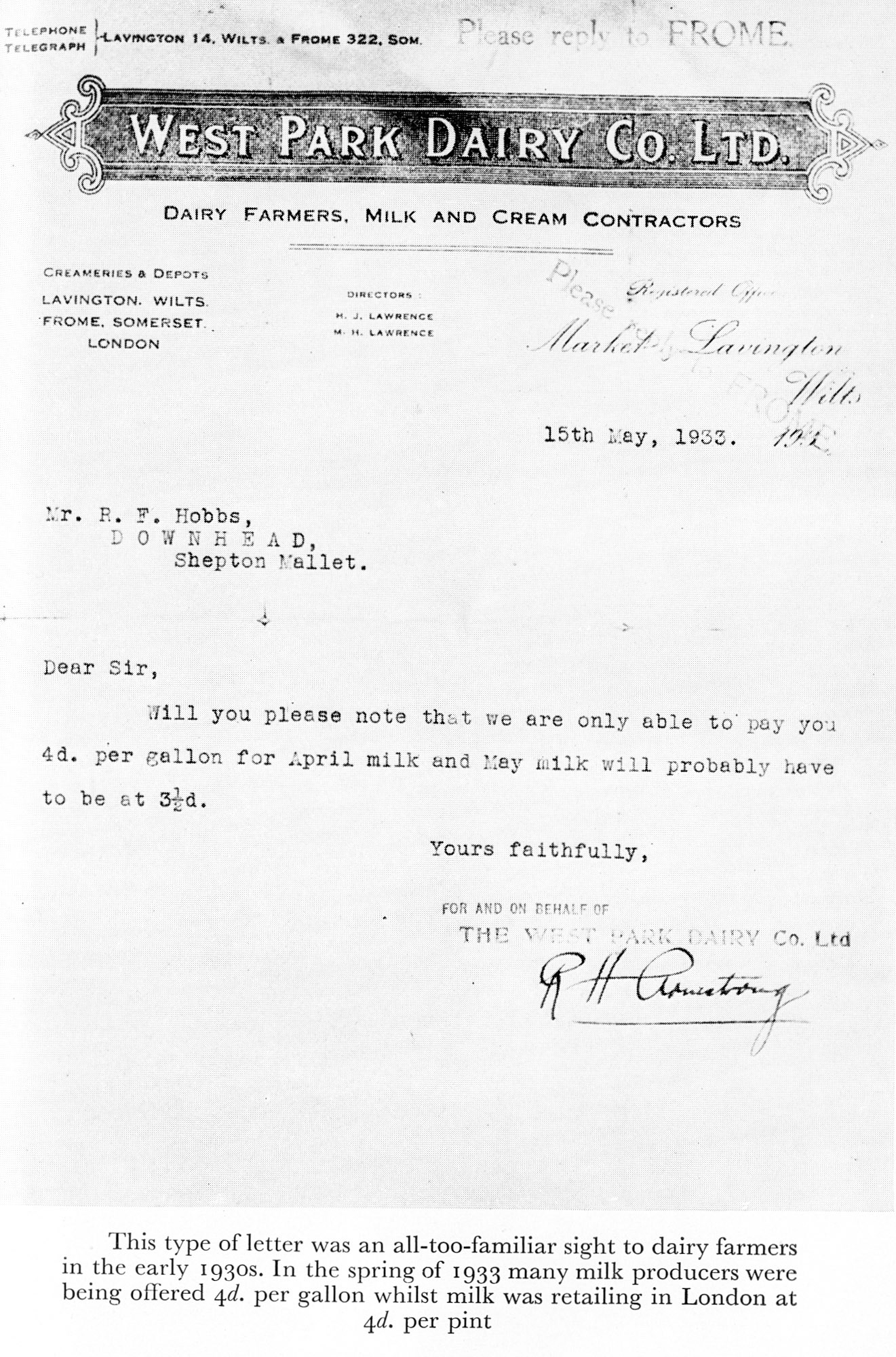 1933 'Milk to Market' Illustrations by Stanley Baker - Dust Jacket