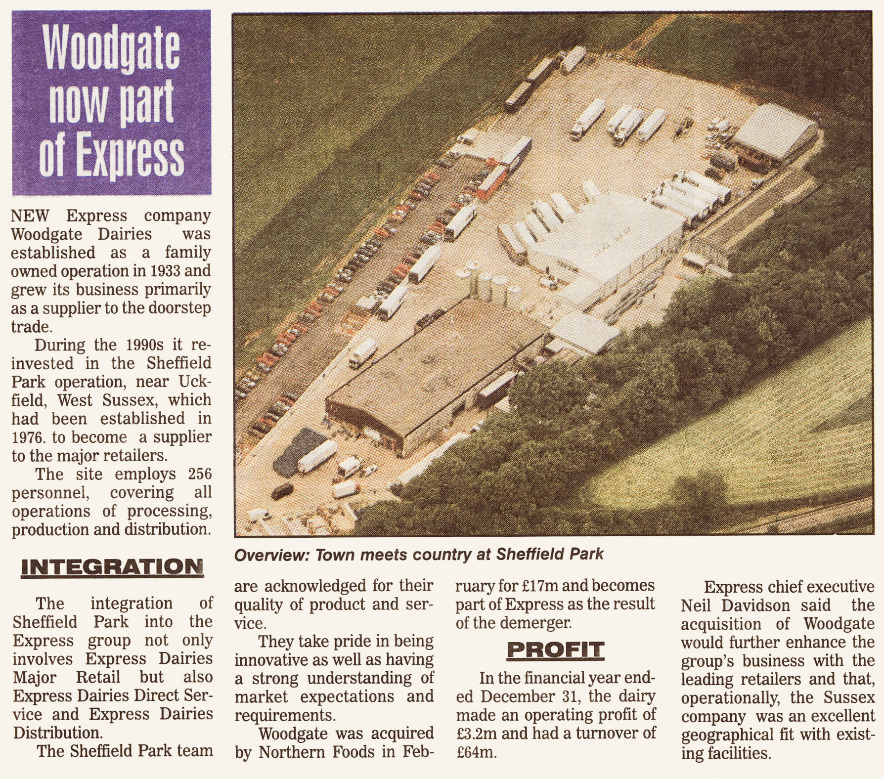 1998 Woodgate Dairies now incorporated into Express (March Express News, courtesy Michael Aldread)