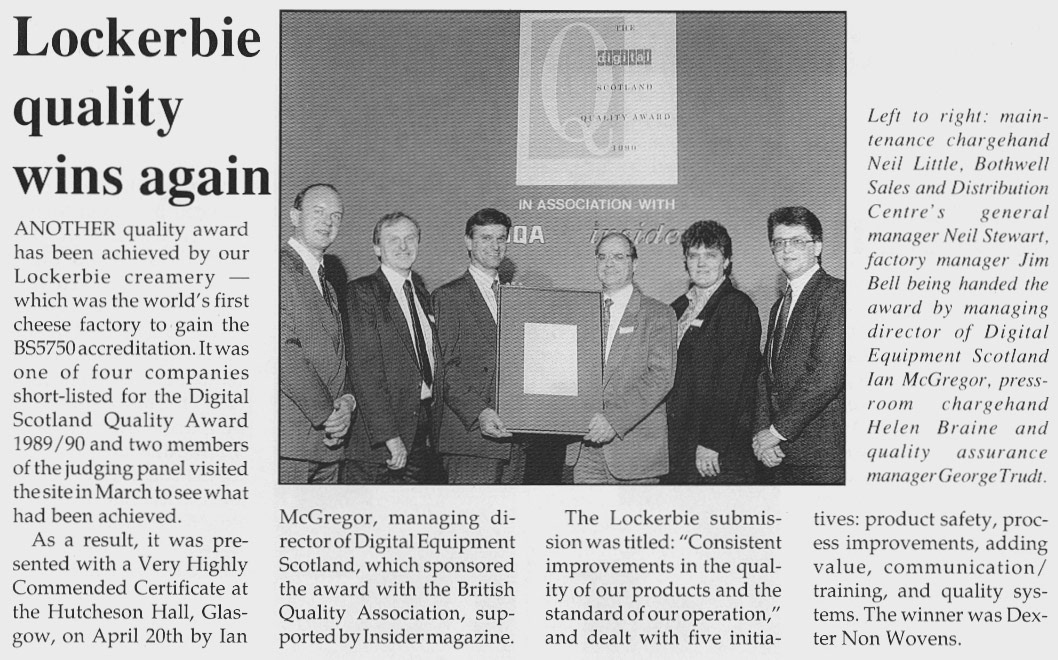 1990 Lockerbie commended for Digital Scotland Award